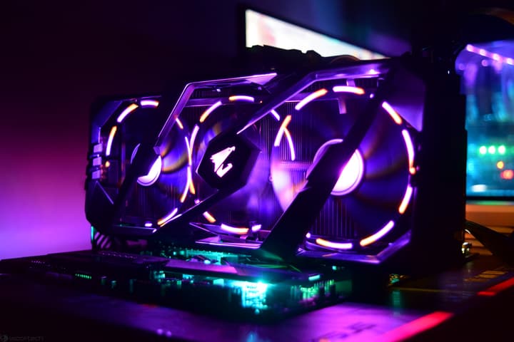 Graphics card with RGB lighting